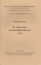 Der Akademiezwist um Jakob-Philipp Fallmerayer (1851)