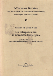 Die Interpolationen im Chronicon Urspergense