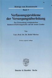 Verfassungsprobleme der Versorgungsüberleitung