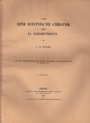 Über eine Rheinische Chronik des 13. Jahrhunderts