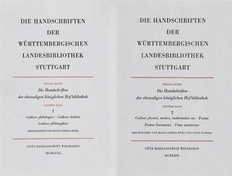 Die Handschriften der ehemaligen königlichen Hofbibliothek Stuttgart. Band 4