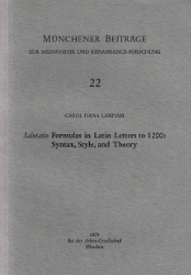 'Salutatio' Formulas in Latin Letters to 1200