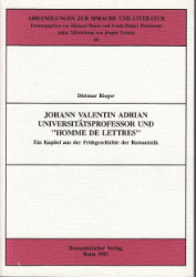 Johann Valentin Adrian - Universitätsprofessor und 