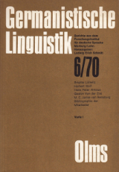 Germanistische Linguistik Varia I