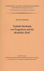 Typische Merkmale von Fragesätzen und die altindische 'Pluti'