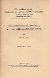 Der neubabylonische Lehrvertrag in rechtsvergleichender Betrachtung