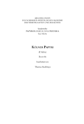 Kölner Papyri (P.Köln). Band 16
