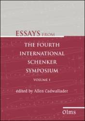 Essays from the Fourth International Schenker Symposium. Volume 1