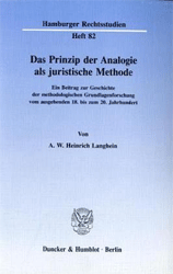 Das Prinzip der Analogie als juristische Methode